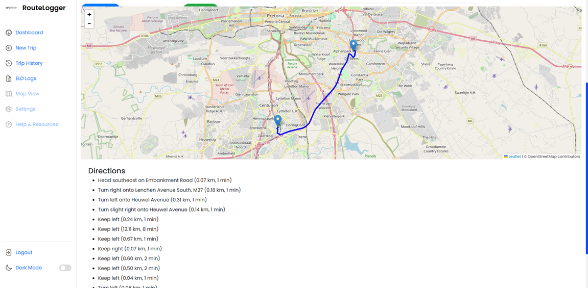 Trip Planner & ELD Logger landing page